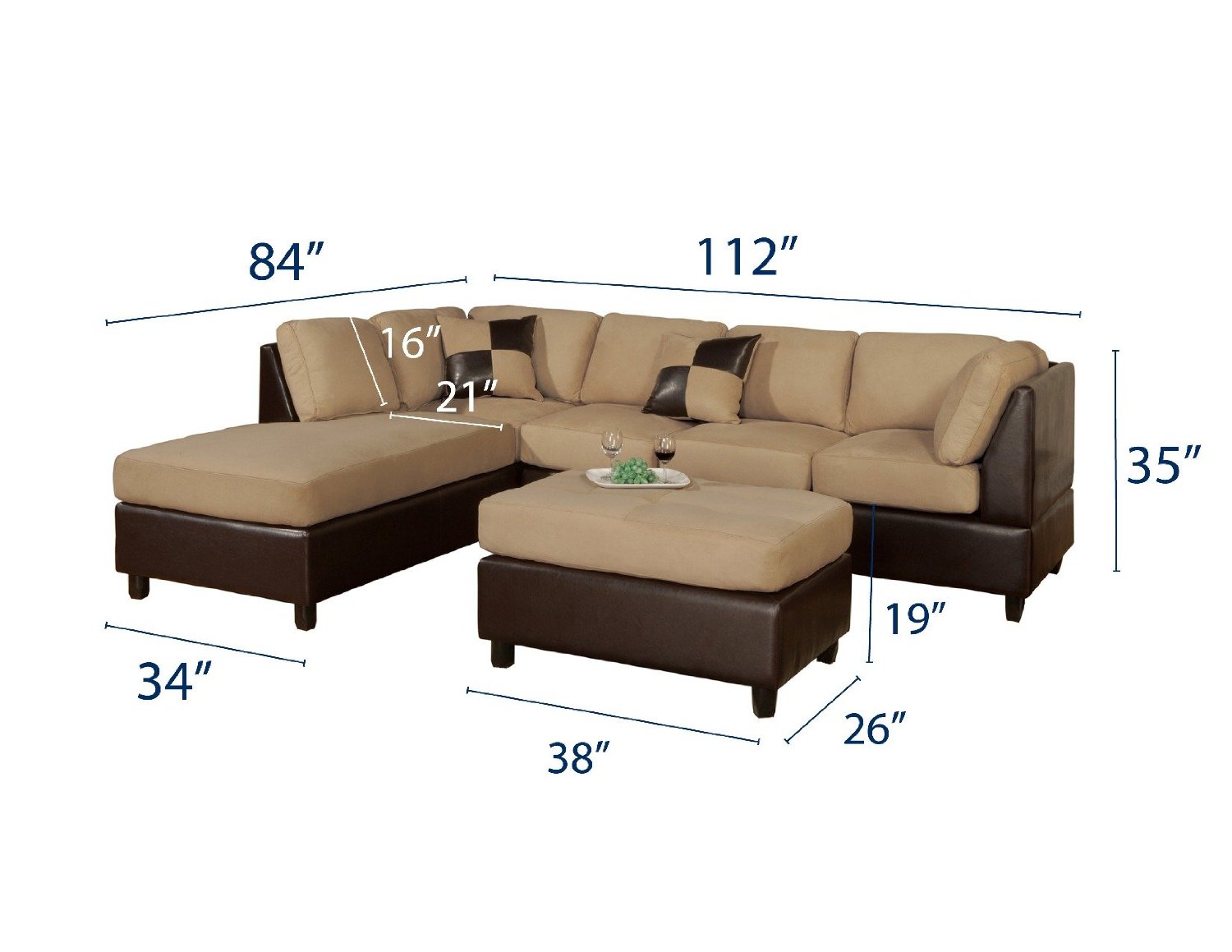 3 Piece Sectional Sofa Set, Multiple Colors Bachelor On A Budget