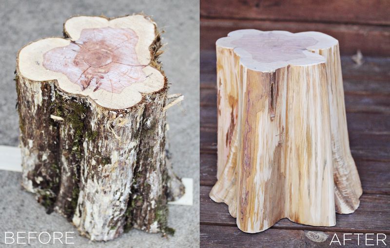 DIY Tree Stump Side Tables Bachelor on a Budget