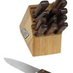 14 Piece Stainless Steel Knife Set, Walnut Wood Handles HP