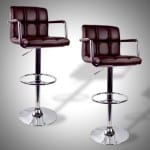 Rotating Bar Stool, Bicast Leather in Brown (Qty 2) 1