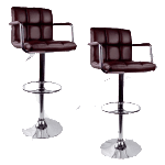 Rotating Bar Stool, Bicast Leather in Brown (Qty 2) 1 no bg