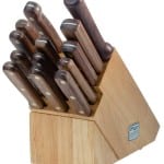 14 Piece Stainless Steel Knife Set, Walnut Wood Handles (Back)