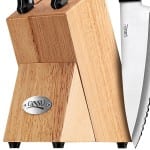 5 Piece Serrated Knife Set, Stainless Steel w/ Block (back)