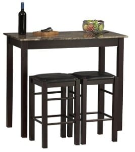 Table with Stools in Espresso Brown