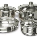 Stainless Steel Pots and Pans Set, 7 Piece (Front)